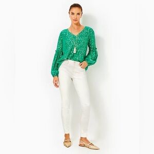 NWT Lilly Pulitzer 29” Eagan Shimmer Denim High Rise Skinny Jeans. Size 2